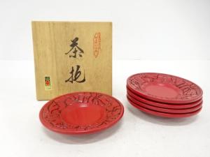 村上堆朱　茶托　5客揃